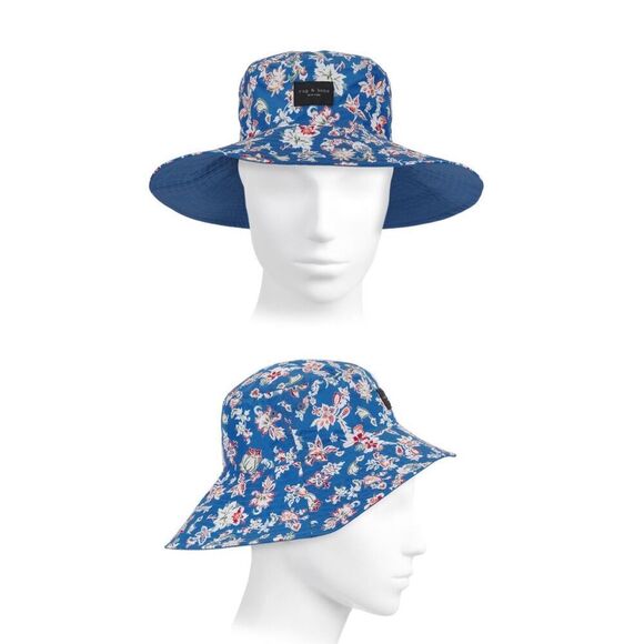 Rag & Bone Addison Printed Cruz Hat in Blue Floral NWT - Picture 3 of 8